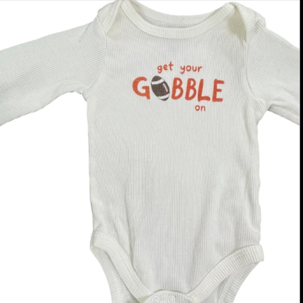 Carter's Cream and Tan Turkey Print Bodysuit Set - Picture 4 of 12